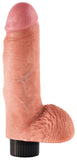 King Cock 7 In. Vibrating Cock With Balls Flesh King Cock