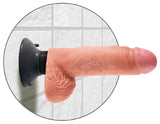 King Cock 7 In. Vibrating Cock With Balls Flesh King Cock
