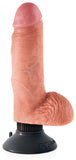 King Cock 7 In. Vibrating Cock With Balls Flesh King Cock
