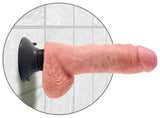 King Cock 8 In. Vibrating Cock With Balls Flesh King Cock