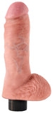 King Cock 8 In. Vibrating Cock With Balls Flesh King Cock