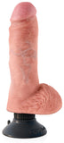 King Cock 8 In. Vibrating Cock With Balls Flesh King Cock