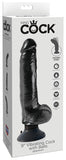 King Cock 9 In. Vibrating Cock With Balls Black King Cock