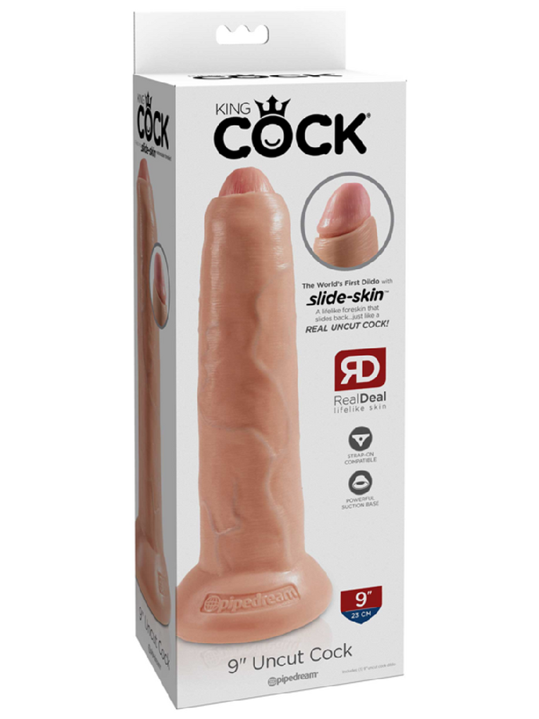 King Cock 9 In. Uncut - Flesh King Cock