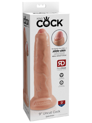 King Cock 9 In. Uncut - Flesh King Cock