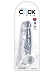 King Cock Clear 8 In. Cock With Balls King Cock