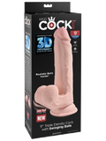 King Cock Plus 9'' 3d Cock With Swinging Balls