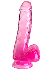 King Cock Clear 6'' Cock With Balls - Pink
