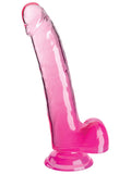 King Cock Clear 9'' Cock With Balls - Pink