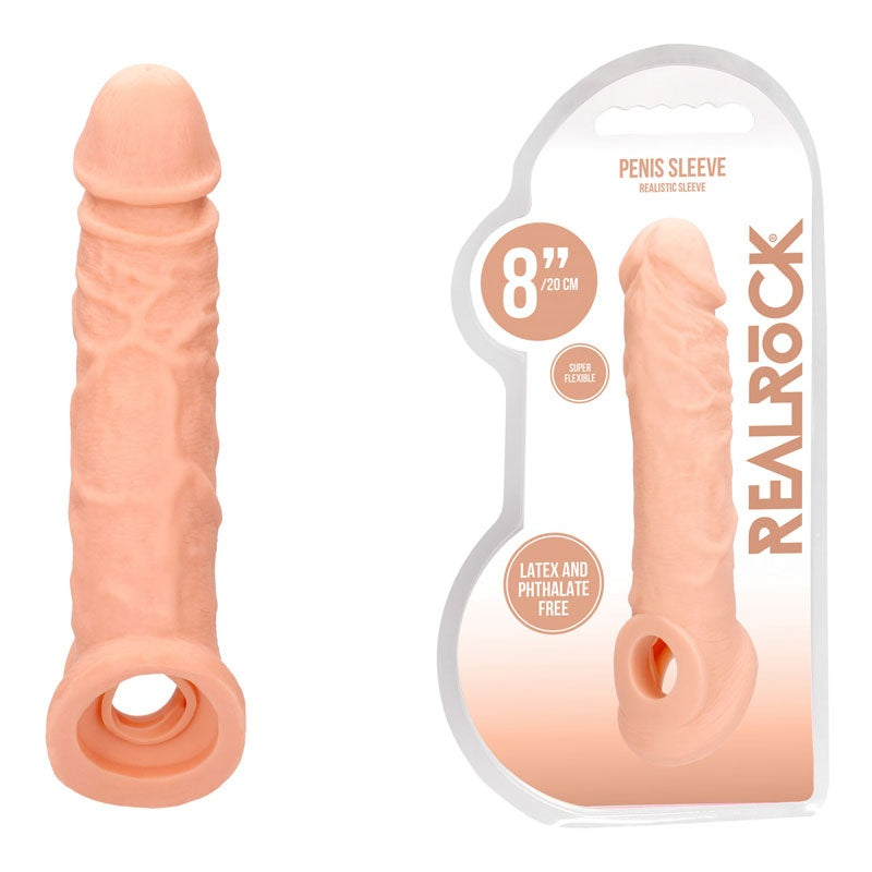  REALROCK 8'' Realistic Penis Sleeve - Flesh