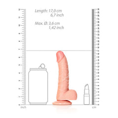 REALROCK Realistic Regular Curved Dong with Balls - 15.5 cm