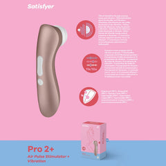 Satisfyer Pro 2+ Touch-Free USB-Rechargeable Clitoral Stimulator with Vibration