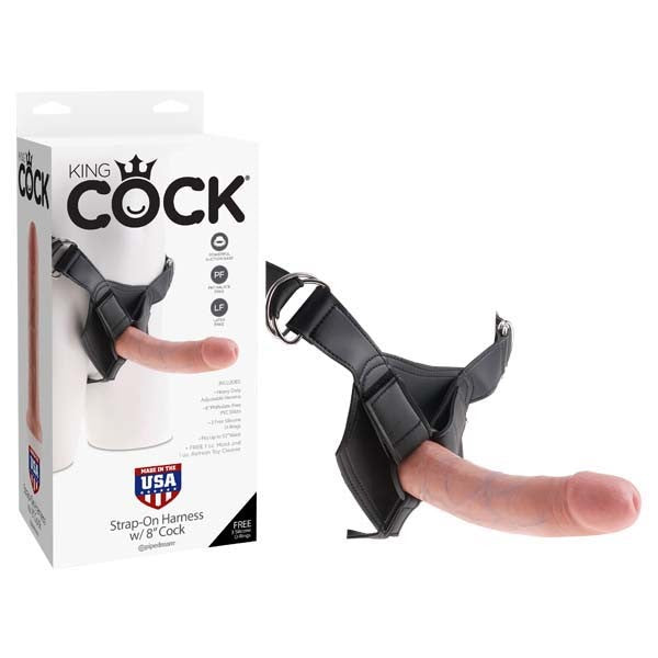 KING COCK STRAP-ON HARNESS W/8 IN. COCK FLESH KING COCK