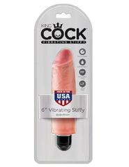 KING COCK 6 IN. VIBRATING STIFFY WHITE FLESH KING COCK
