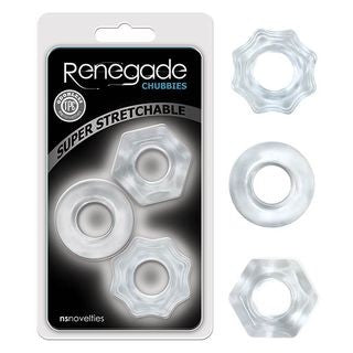 Chubbies Clear Cock Rings - Set Of 3