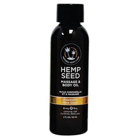 Hemp Seed Massage & Body Oil Dreamsicle (tangerine & Plum) Scented - 59 Ml Bottle