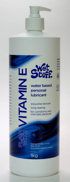 Wet Stuff Vitamin E 1kg Pump Water Base Lube Lubricant  Adult Emporium