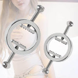 Silver Metal Adjustable Nipple Clamps – Screw Tightening Bdsm Nipple Clamp Set (2 Pieces)