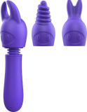 Tip Frenzy Silicone Vibe With 3 Interchangeable Tips - Purple