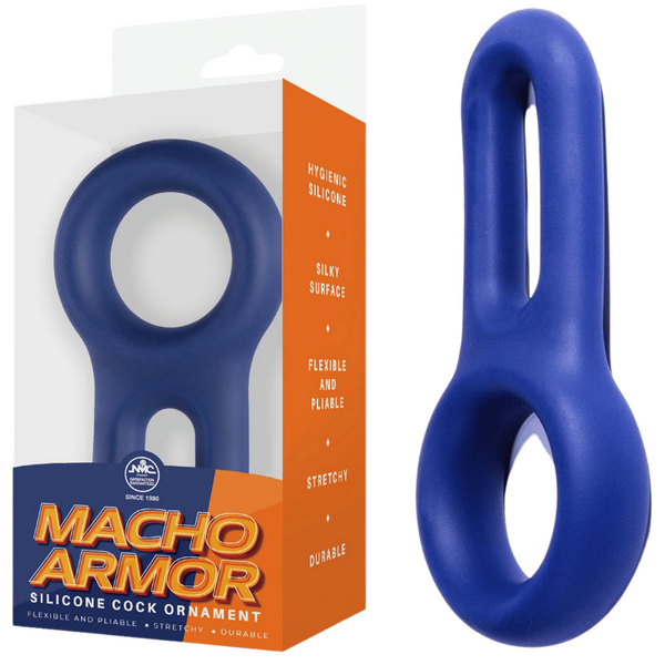 Silicone Cock & Ball Ornament - (blue)