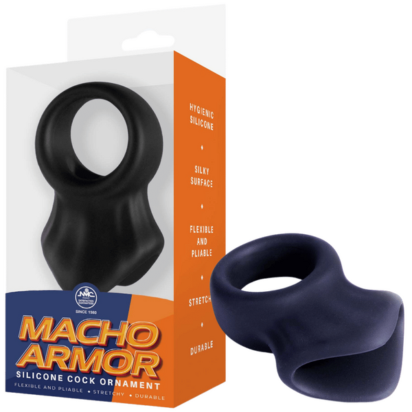 Silicone Cock & Ball Ornament - (black).