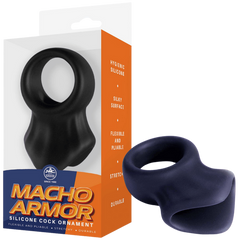 Silicone Cock & Ball Ornament - (black).