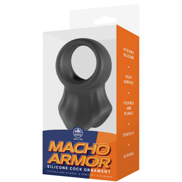 Silicone Cock & Ball Ornament - (grey).