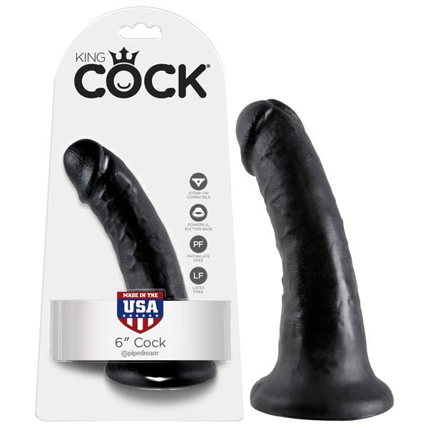 KING COCK - 6 IN. COCK BLACK KING COCK