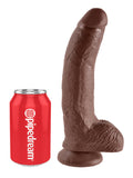 King Cock - 9 In. Cock With Balls Brown King Cock