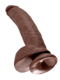 King Cock - 9 In. Cock With Balls Brown King Cock