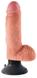 KING COCK 7 IN. VIBRATING COCK WITH BALLS FLESH KING COCK
