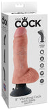 KING COCK 8 IN. VIBRATING COCK WITH BALLS FLESH KING COCK