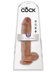 King Cock 11 In. Cock With Balls Tan King Cock