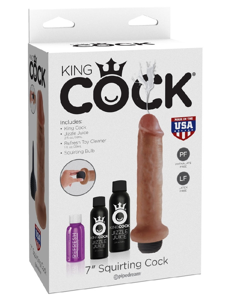 King Cock 7 In. Squirting Cock Tan King Cock