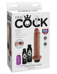 KING COCK 7 IN. SQUIRTING COCK TAN KING COCK