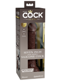 King Cock Elite 7 in. Silicone Dual Density Cock Brown