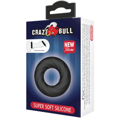 Crazy Bull Silicone Donut Cock Ring - Black
