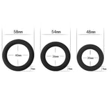Power Plus Soft Silicone Snug Ring Black Cock Rings - Set Of 3 Sizes