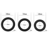 Power Plus Soft Silicone Snug Ring Black Cock Rings - Set of 3 Sizes
