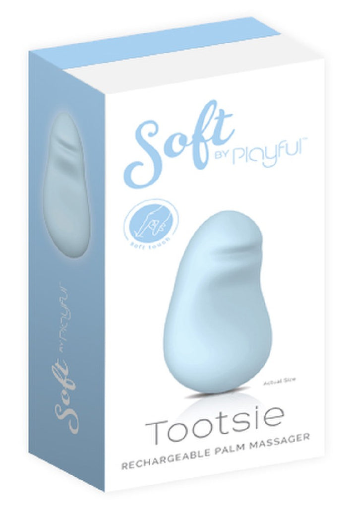 Soft by Playful Tootsie Rechargeable Palm Massager Blue