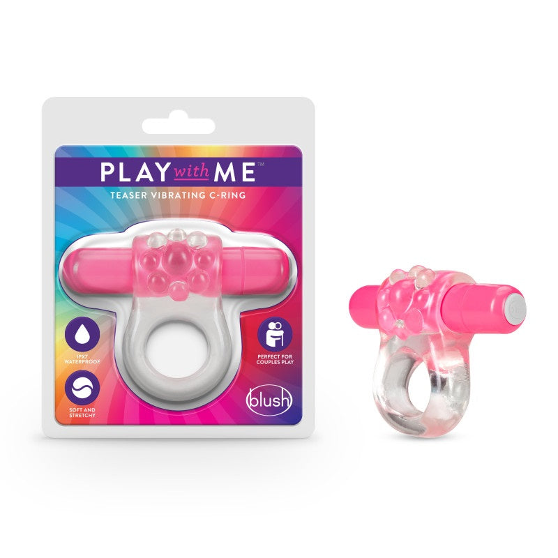 Play With Me Teaser Vibrating C-ring - Pink