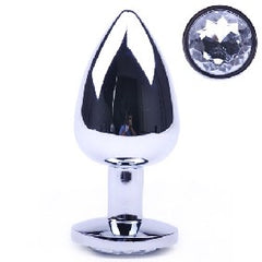 Clear Large Metallic Anal Plug