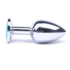 Blue Small Metallic Anal Plug