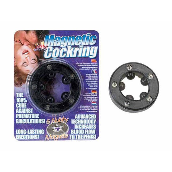 Jelly Magnetic Cock Ring - Black