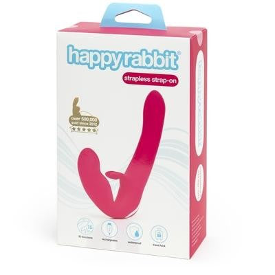 Happy Rabbit Strapless Strap On Rabbit Vibe Pink Happy Rabbit