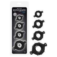 Vitality Rings Black Cock Rings - Set Of 4 Sizes
