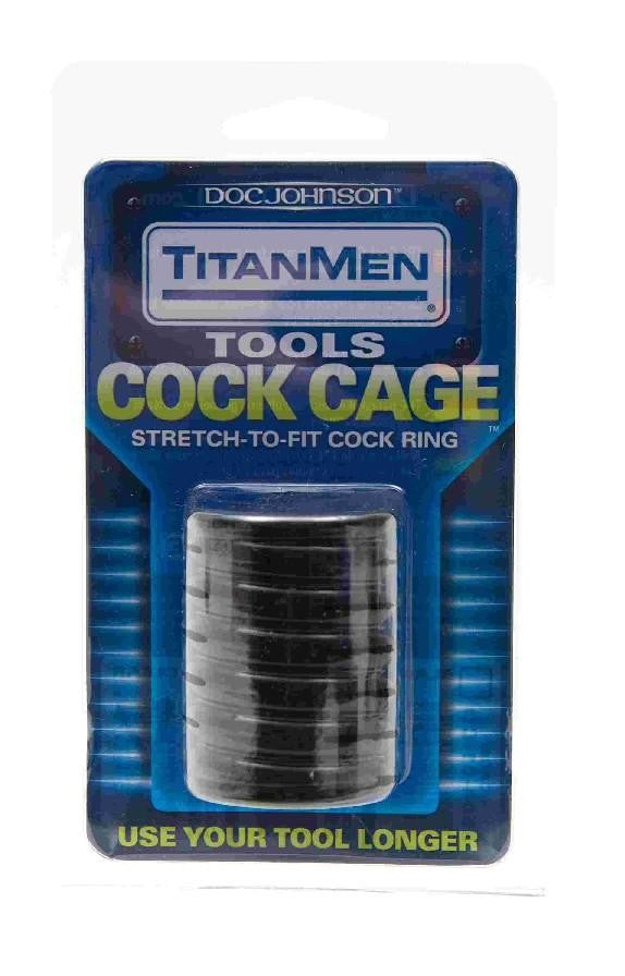 TITANMEN TOOLS - COCK CAGE BLACK DOC JOHNSON