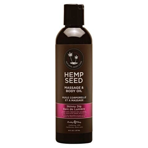 Hemp Seed Massage & Body Oil Skinny Dip (Vanilla & Fairy Floss) Scented - 237 ml Bottle