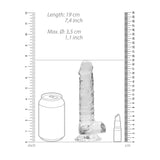 REALROCK 7'' Realistic Dildo With Balls - Clear