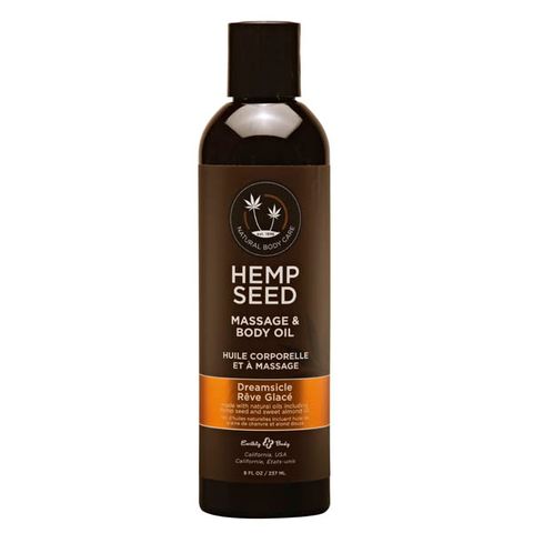 Hemp Seed Massage & Body Oil Dreamsicle (Tangerine & Plum) Scented - 237 ml Bottle